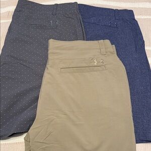 Under Armour Men's Golf Shorts Lot - Grey, Blue, and Tan (38 Loose)